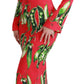 Chic Red Bodycon Pea Print Sheath Dress