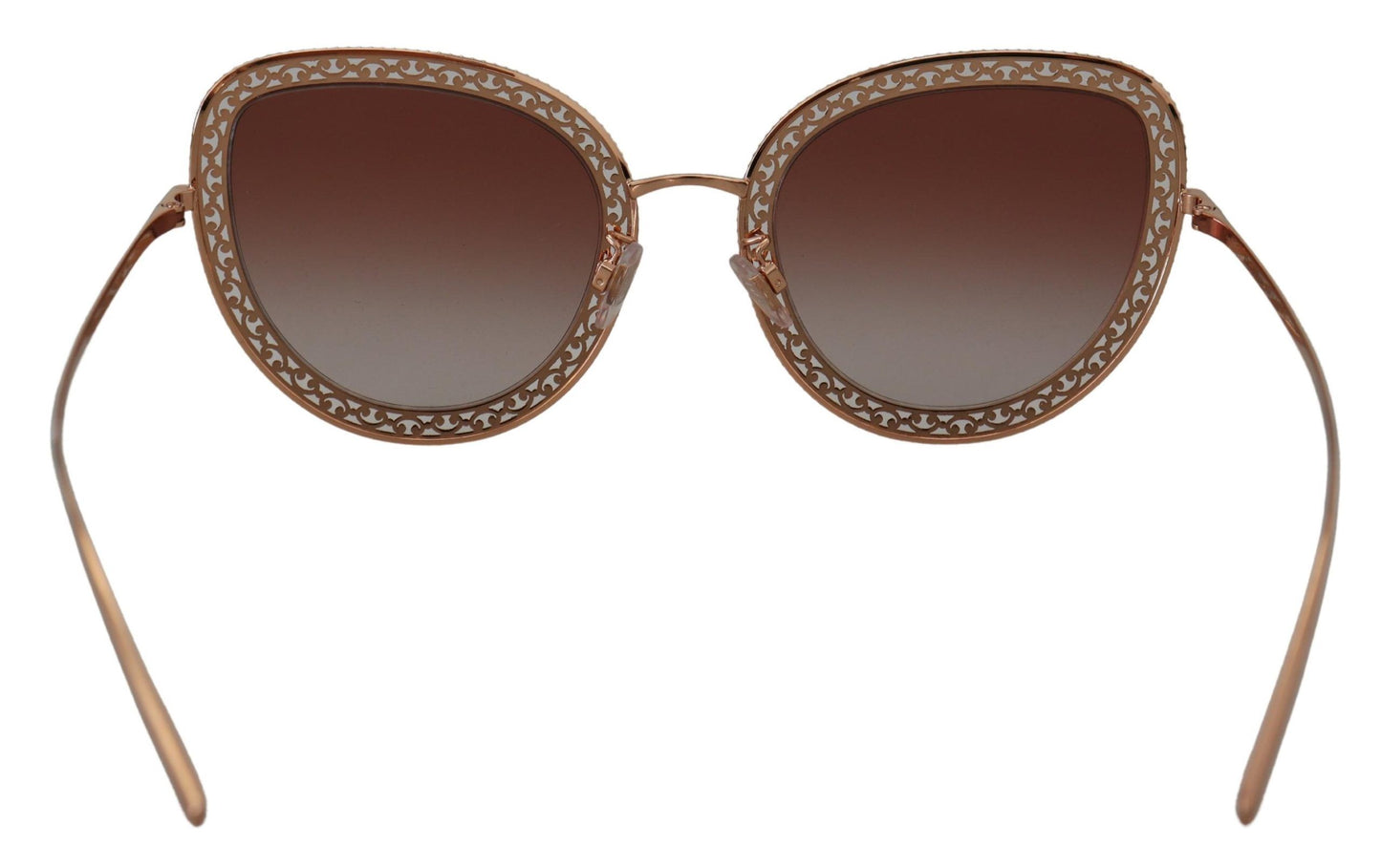 Elegant Lace-Patterned Rose Gold Sunglasses