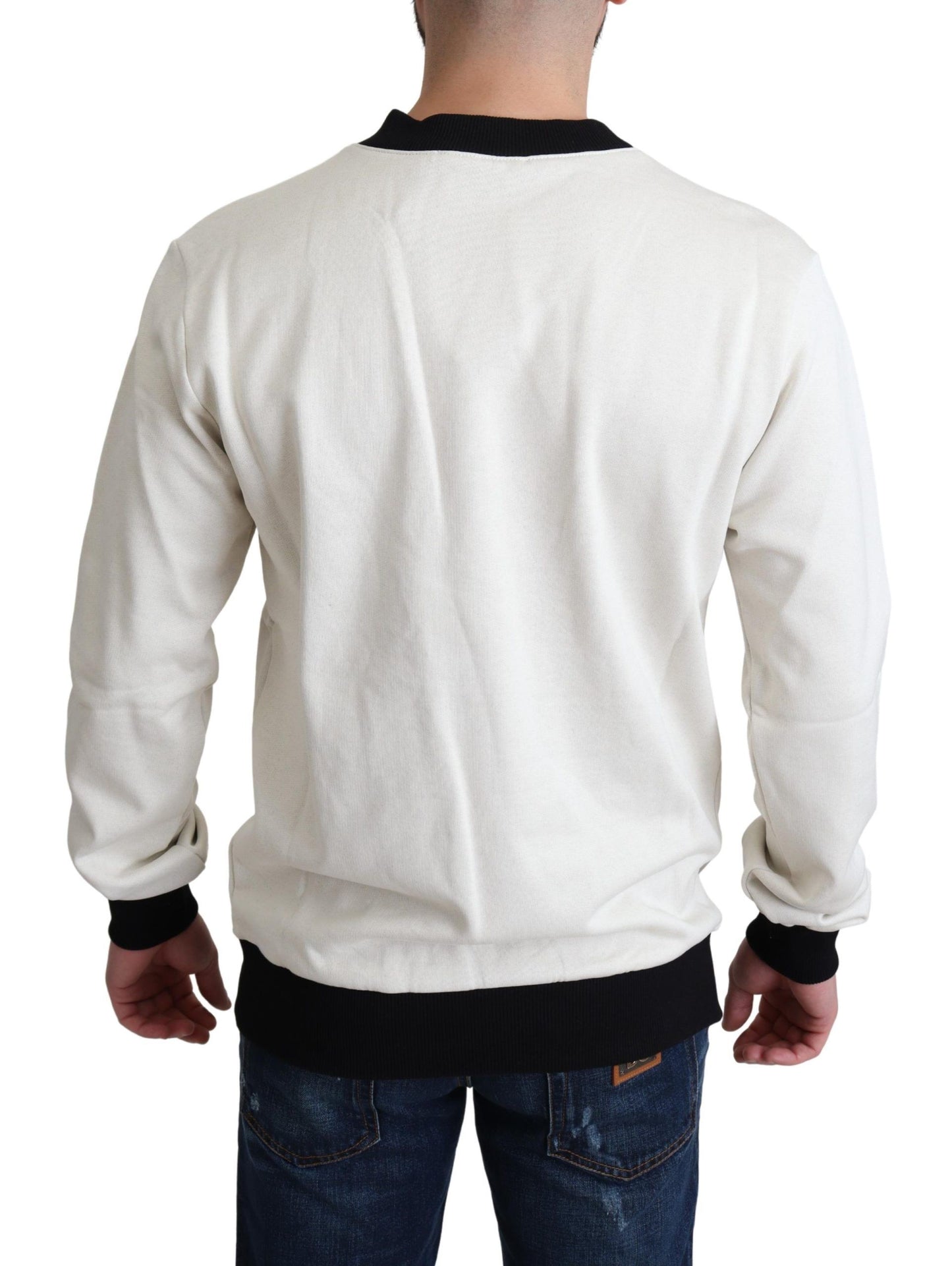 Royal Crown Crewneck Sweater in White