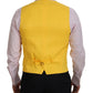 Elegant Yellow Silk-Blend Dress Vest