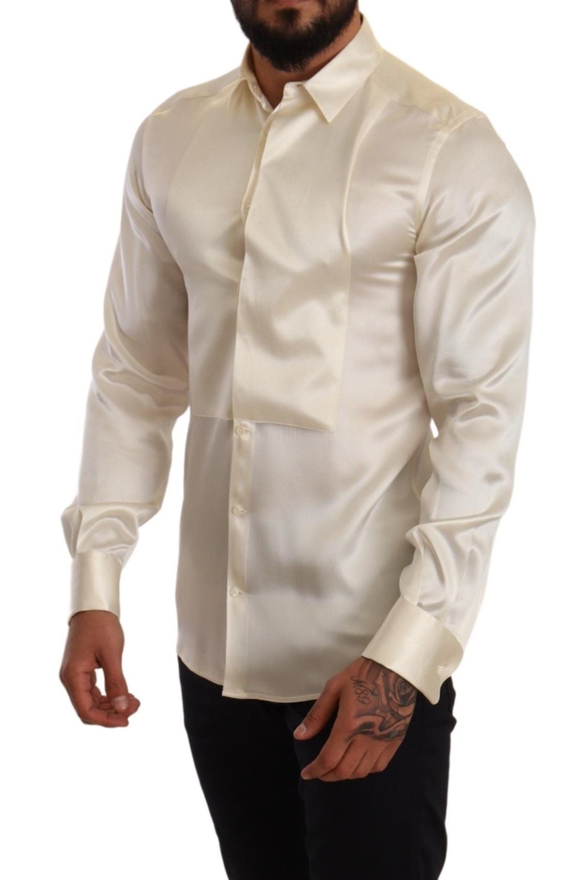 Off-White Silk Elegance Shirt Slim Fit