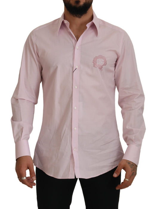 Exquisite Slim Fit Pink Cotton Shirt