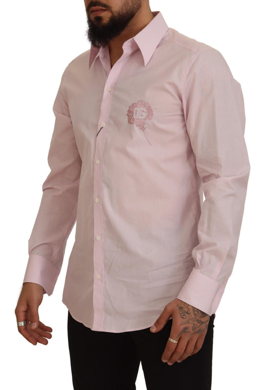 Exquisite Slim Fit Pink Cotton Shirt