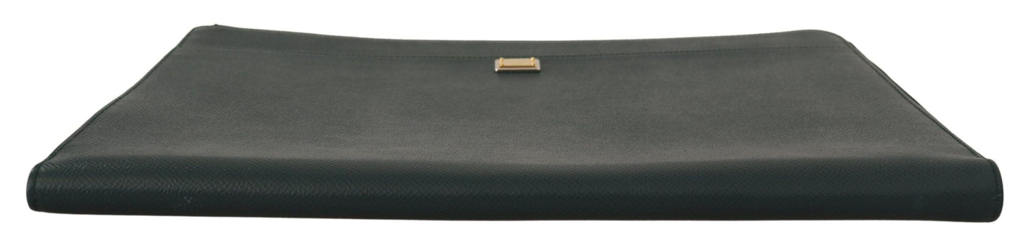 Elegant Green Leather Document Holder