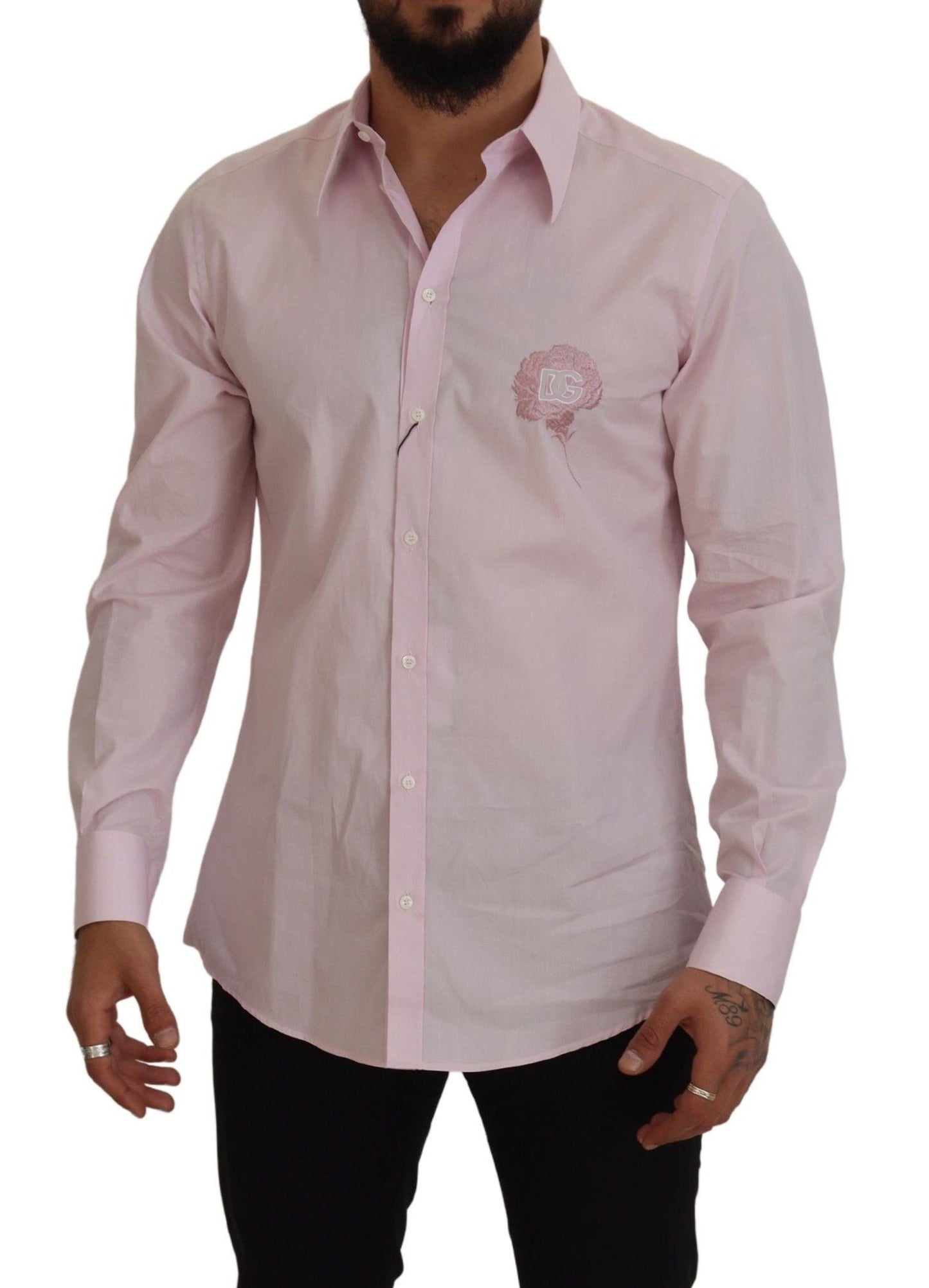 Exquisite Slim Fit Pink Cotton Shirt