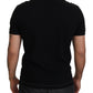 Elegant Crown Embroidered Black Polo