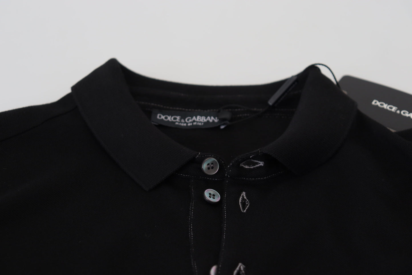 Elegant Crown Embroidered Black Polo