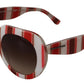 Chic Oversized Striped Sunglasses