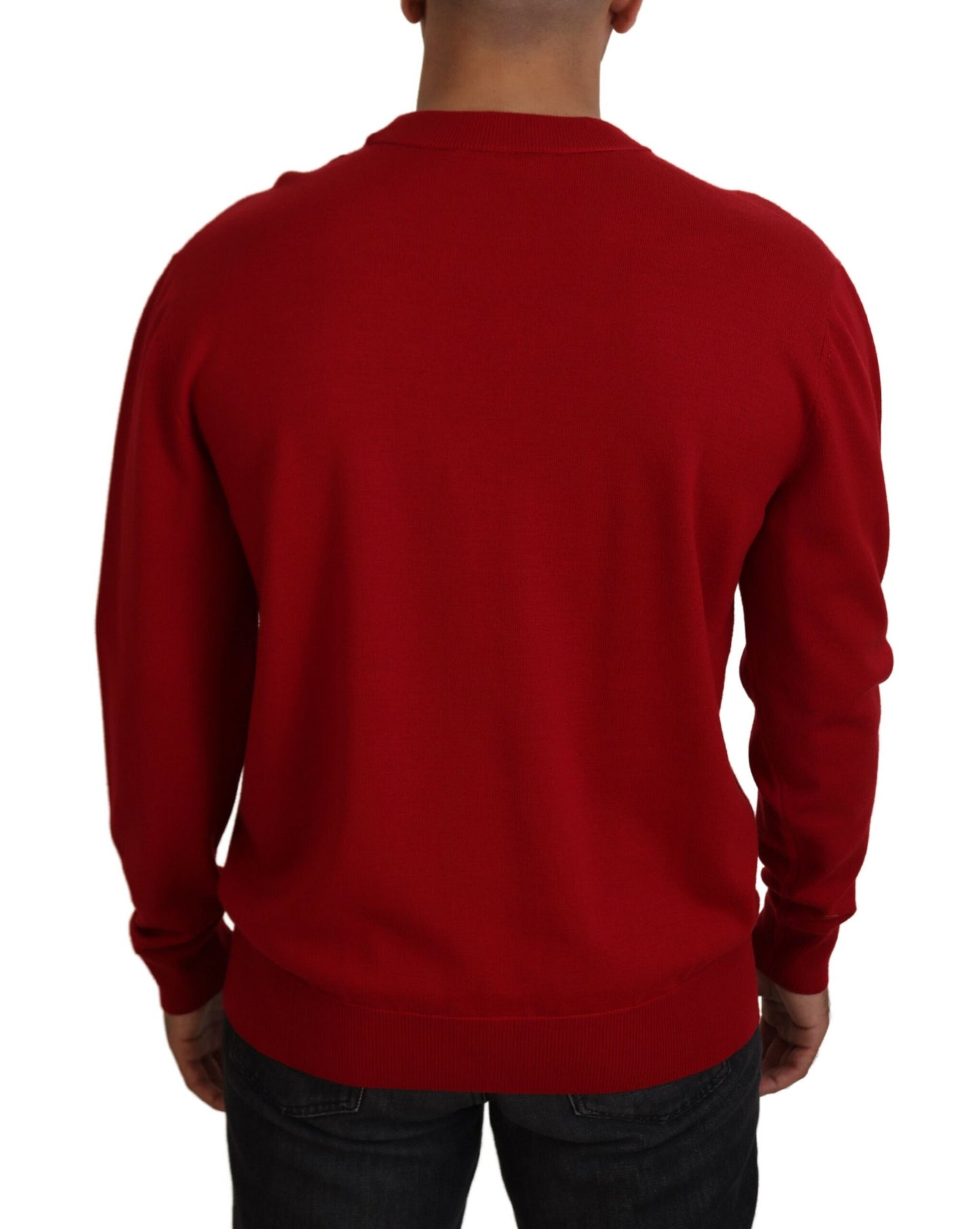 Red Virgin Wool Pullover Sweater