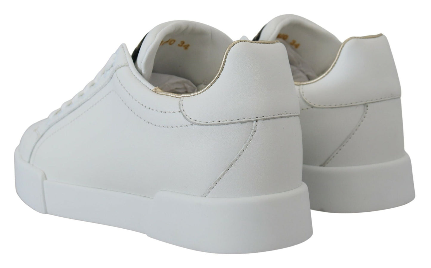 Elevated White Lace-Up Leather Sneakers