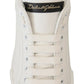 Elevated White Lace-Up Leather Sneakers