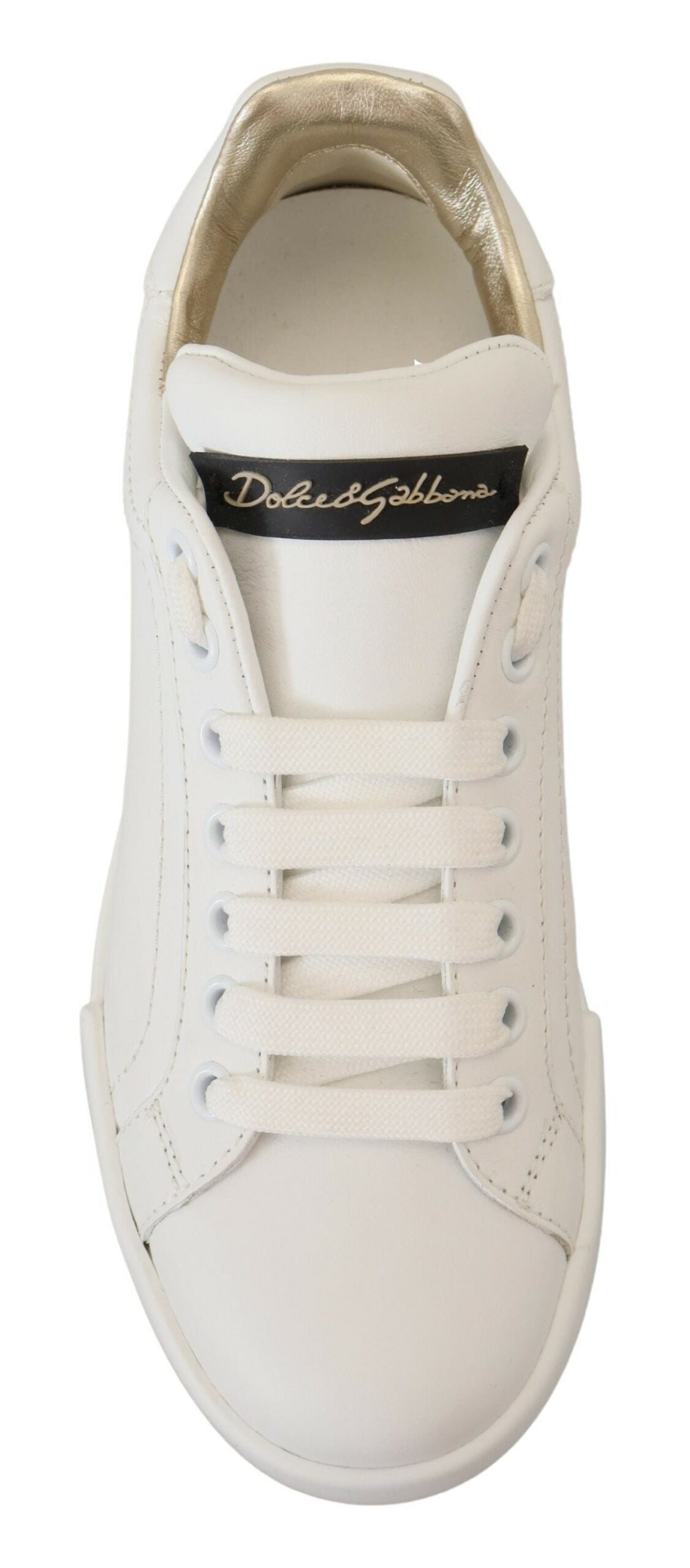 Elevated White Lace-Up Leather Sneakers