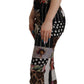 Multicolor Pachwork Midi Floral Silk Leopard Bodycon Dress