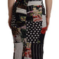 Multicolor Pachwork Midi Floral Silk Leopard Bodycon Dress