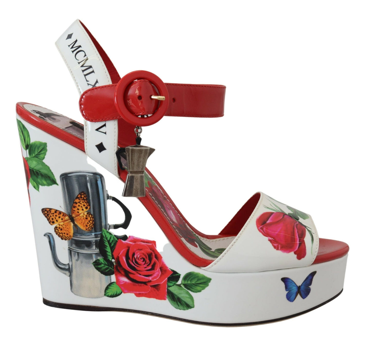 Multicolor Leather Wedge Sandals