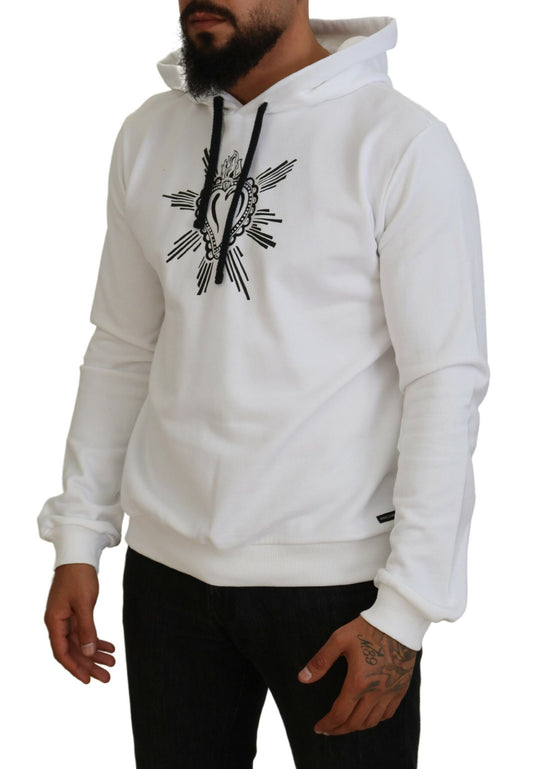 Sacred Heart Hooded White Sweater