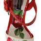 Multicolor Leather Wedge Sandals