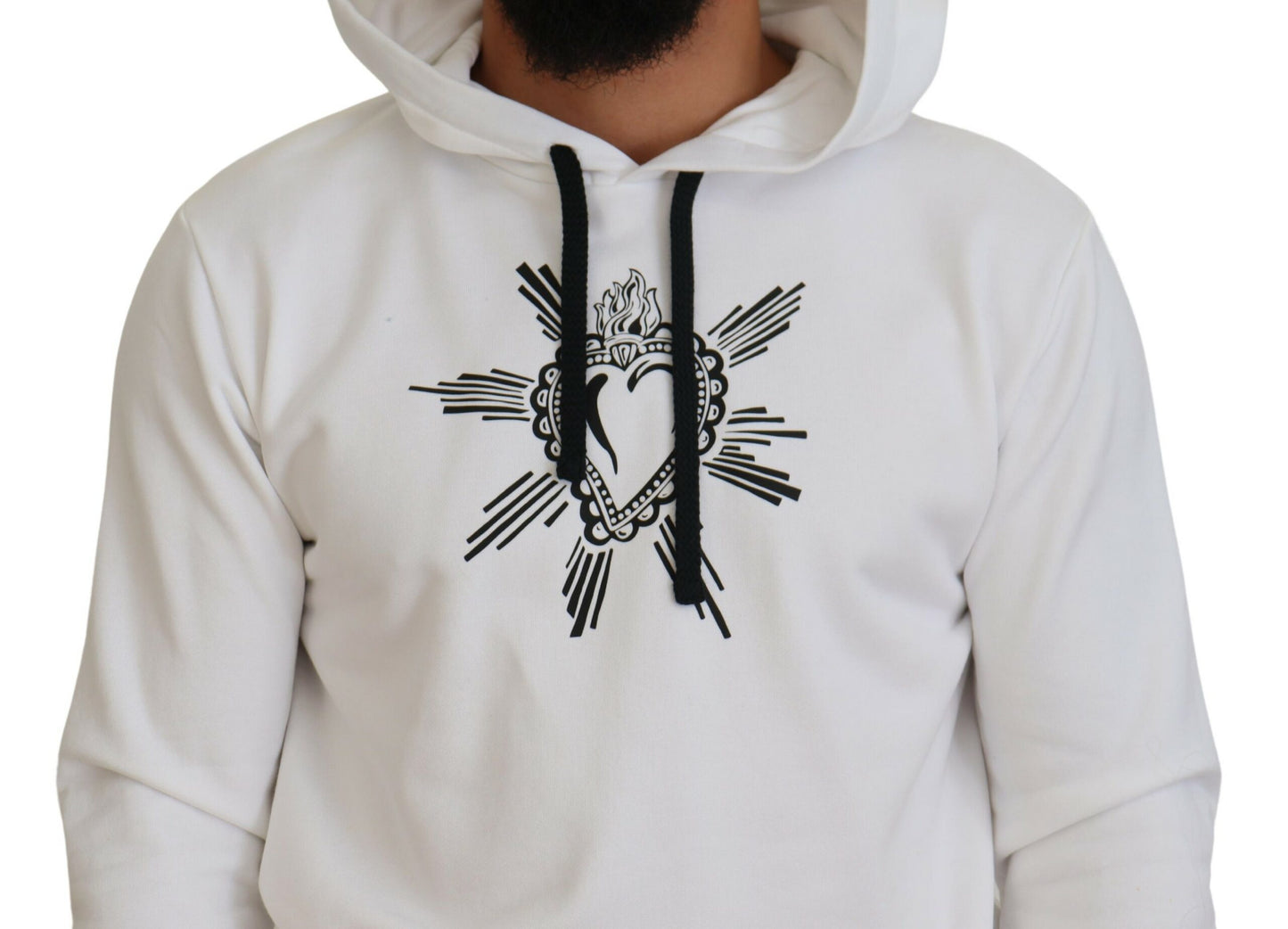 Sacred Heart Hooded White Sweater