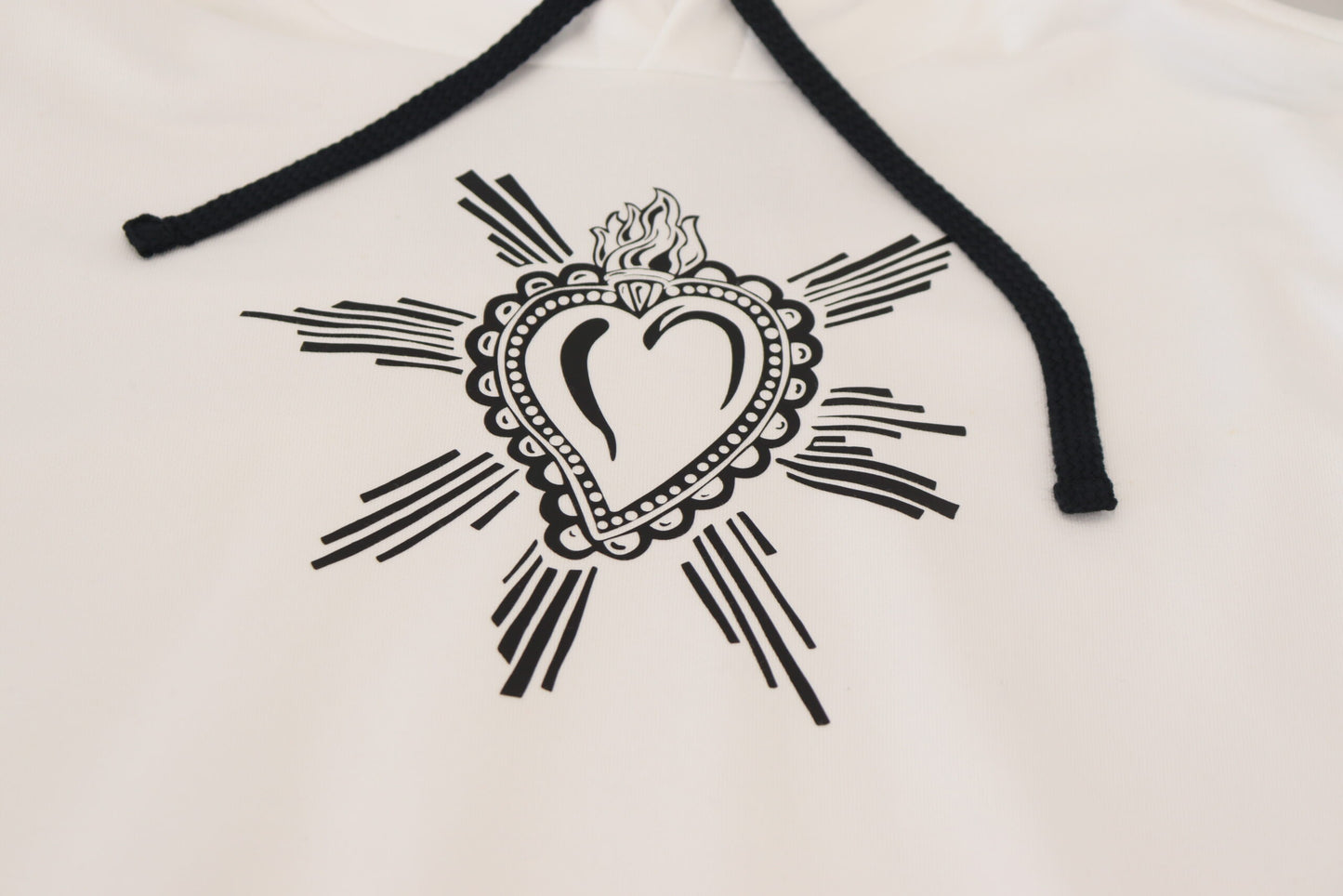 Sacred Heart Hooded White Sweater