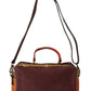 Multicolor Leather Shoulder Bag with Gold Details