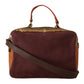 Multicolor Leather Shoulder Bag with Gold Details
