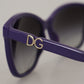 Elegant Violet Round Sunglasses for Women