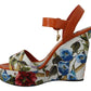 Multicolor Floral Print Wedge Sandals