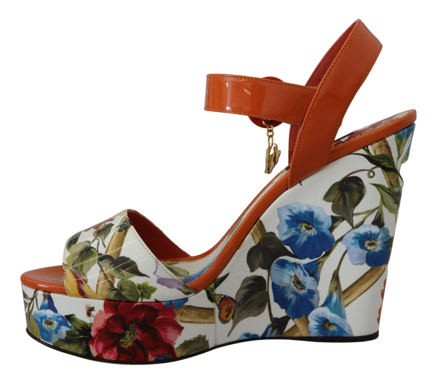 Multicolor Floral Print Wedge Sandals