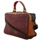 Multicolor Leather Shoulder Bag with Gold Details