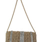 Exquisite Beige Crossbody Bag with Crystals