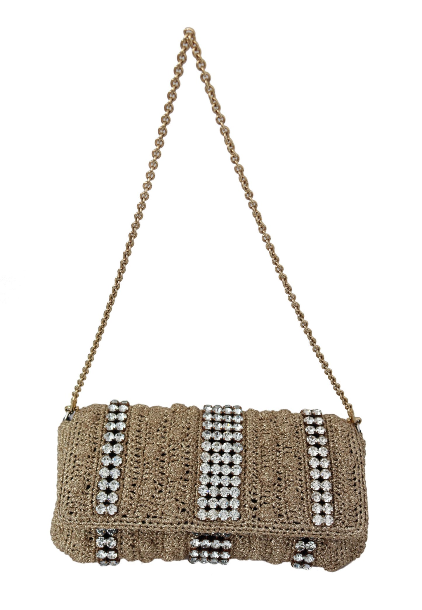 Exquisite Beige Crossbody Bag with Crystals