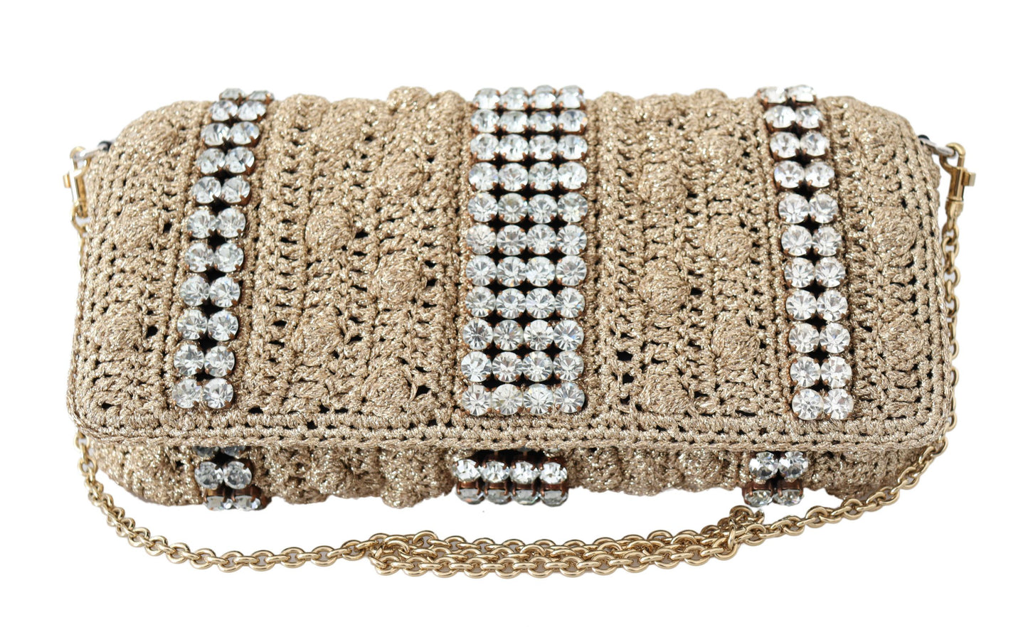 Exquisite Beige Crossbody Bag with Crystals