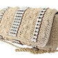 Exquisite Beige Crossbody Bag with Crystals