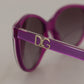 Chic Purple Acetate Round Sunglasses