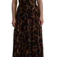 Elegant Leopard Print Silk Gown Dress