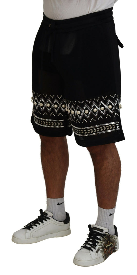 Elegant Monochrome Casual Shorts