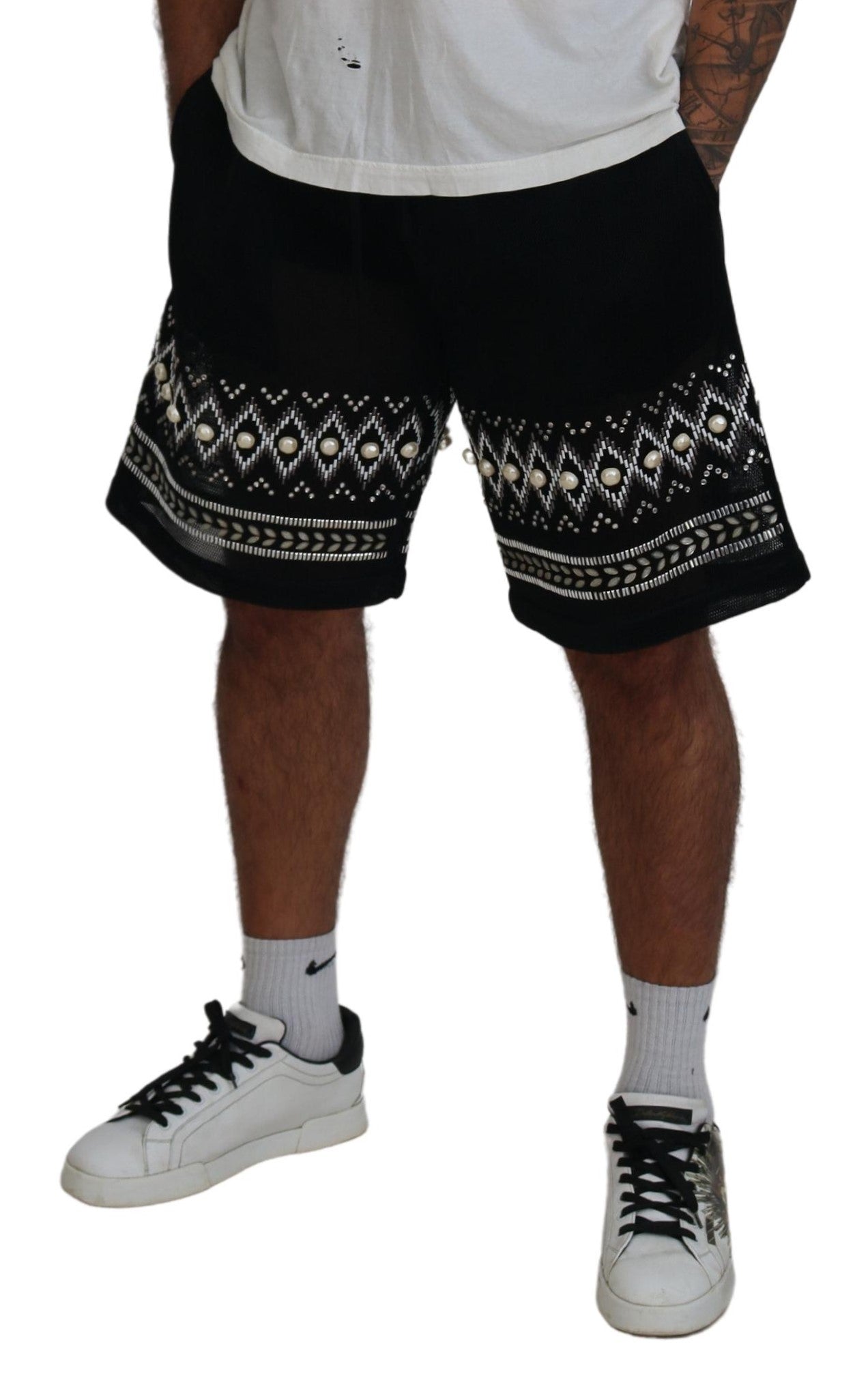 Elegant Monochrome Casual Shorts