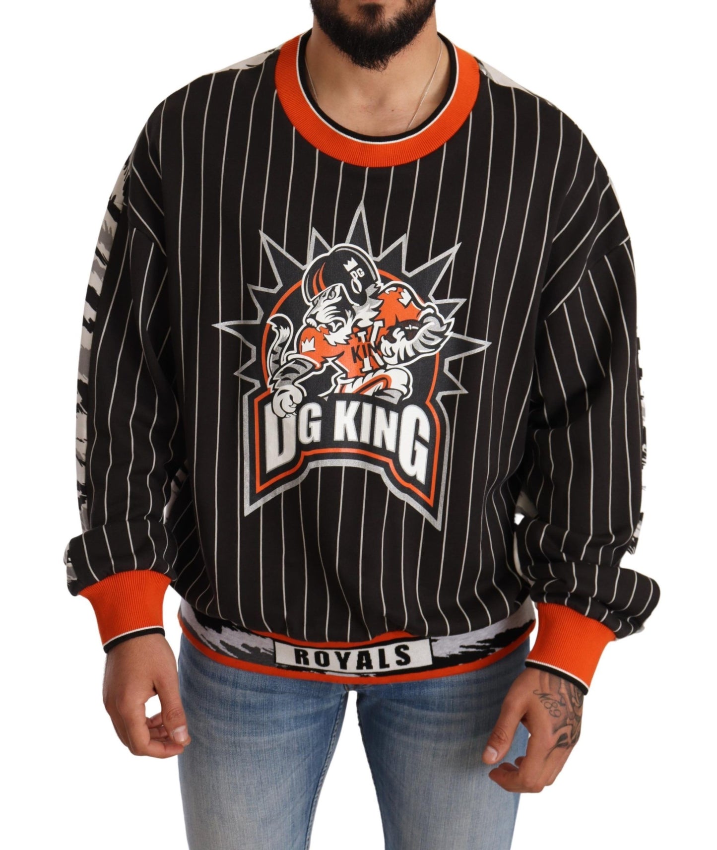 Black Multicolor DG King Print Sweater