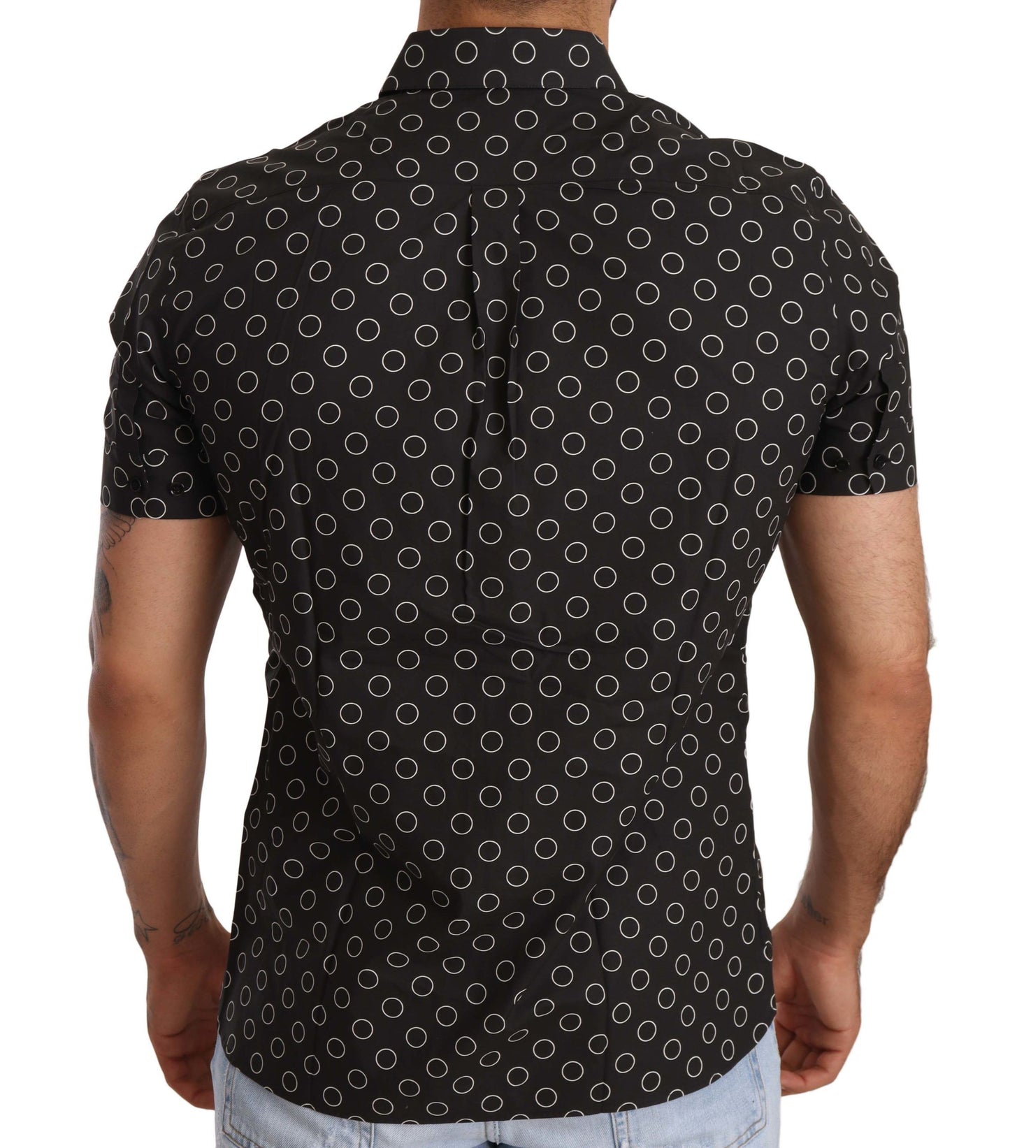 Elegant Short Sleeve Circle Print Shirt