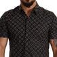 Elegant Short Sleeve Circle Print Shirt