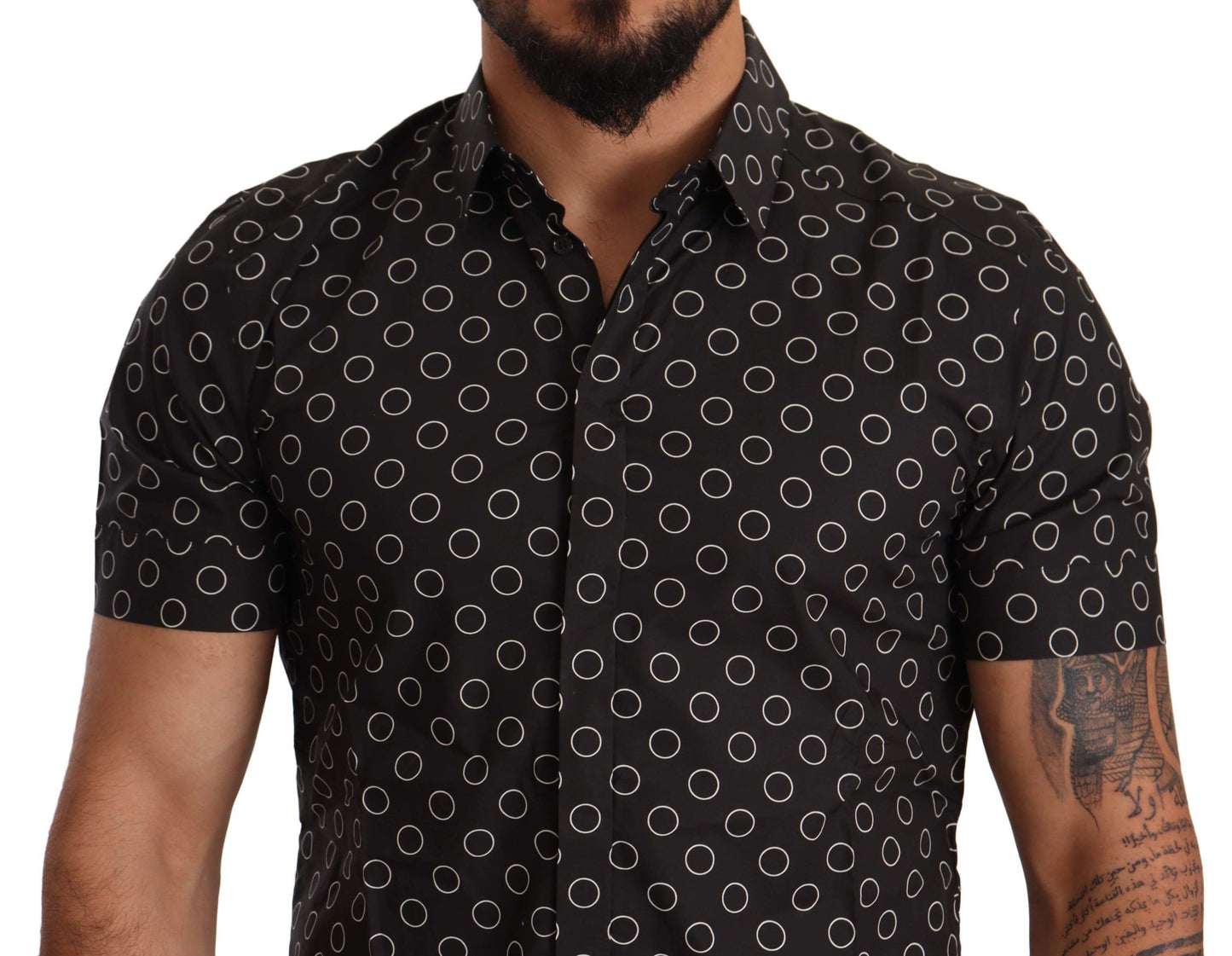 Elegant Short Sleeve Circle Print Shirt