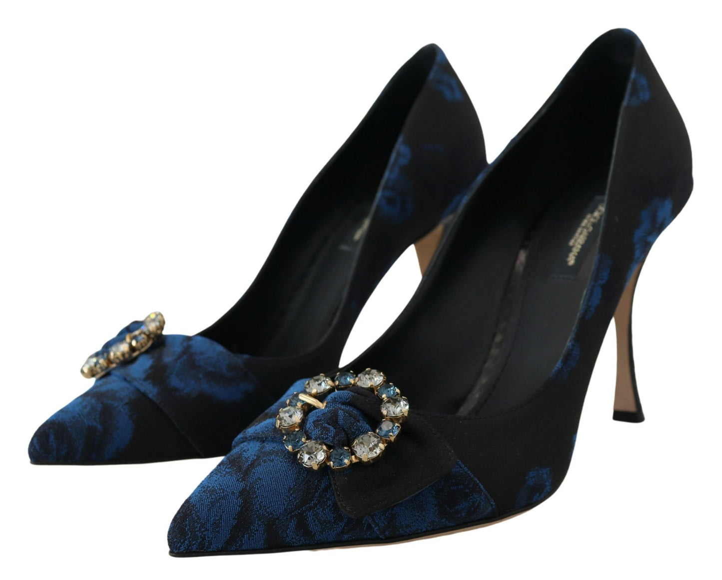 Elegant Crystal Embellished Blue Pumps