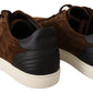 Elegant Leather Casual Sneakers in Brown