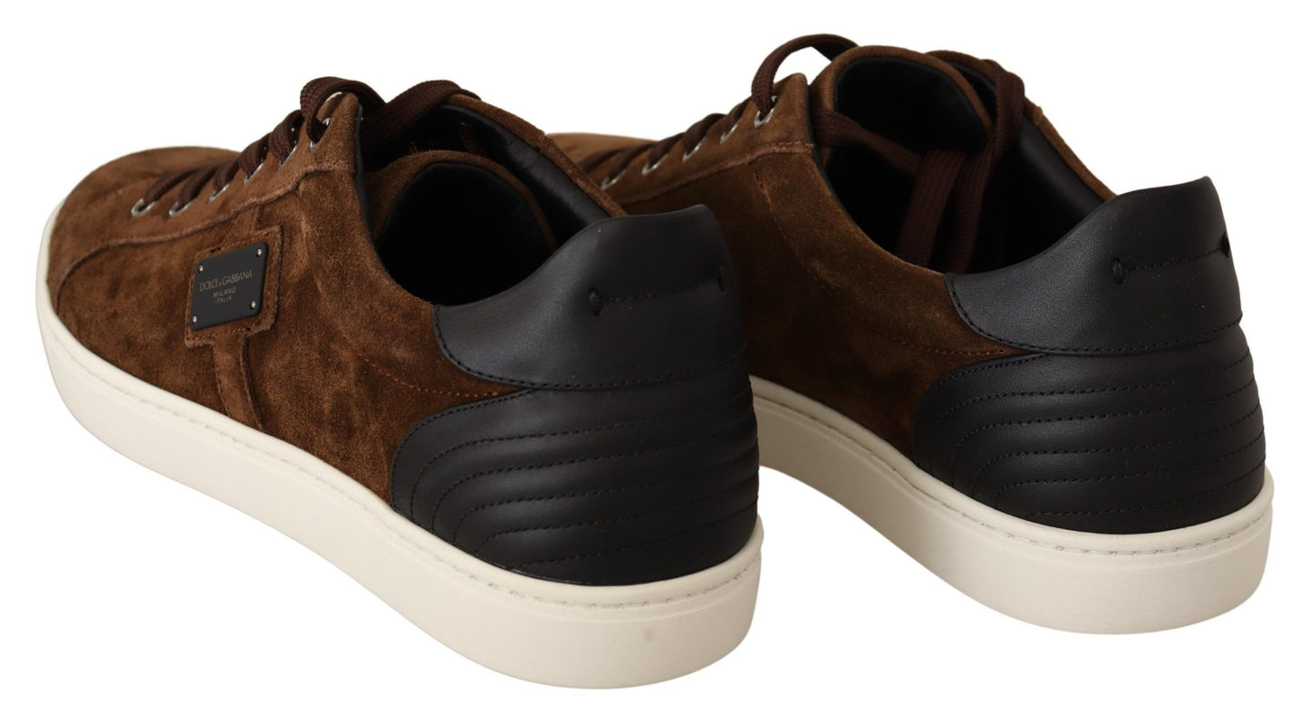 Elegant Leather Casual Sneakers in Brown