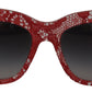 Elegant Lace-Infused Red Sunglasses