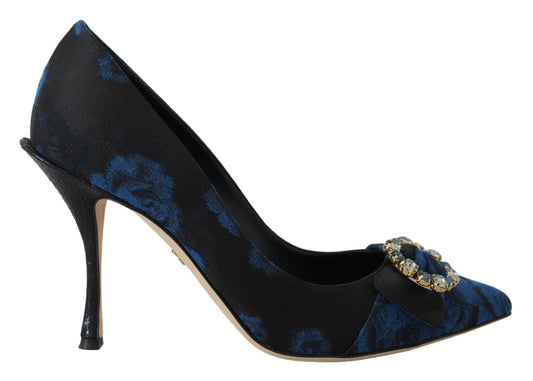 Elegant Crystal Embellished Blue Pumps