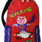 Vibrant Red Multicolor Print Men's Backpack