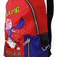 Vibrant Red Multicolor Print Men's Backpack