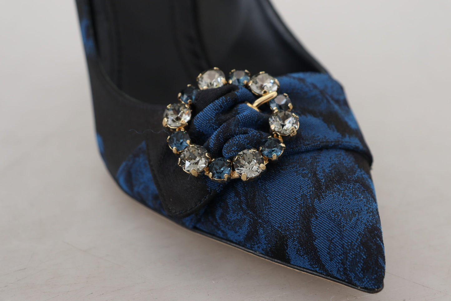 Elegant Crystal Embellished Blue Pumps