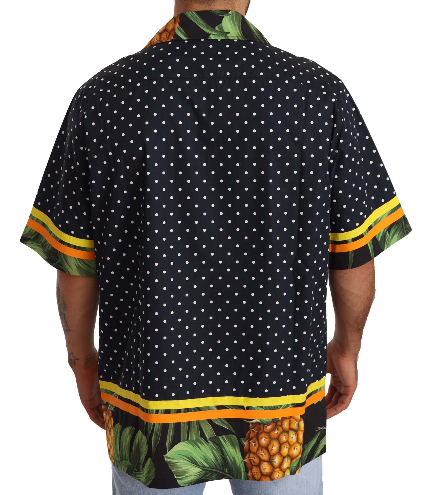 Polka Dot Pineapple Print Casual Shirt